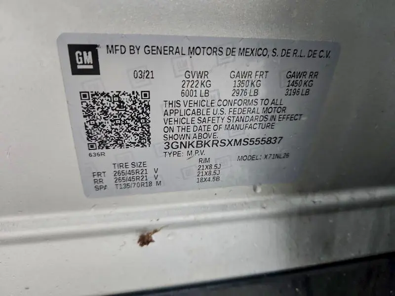 2021 CHEVROLET BLAZER RS  