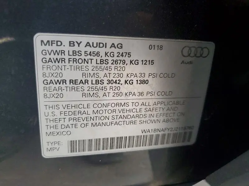 2018 AUDI Q5 PREMIUM PLUS  