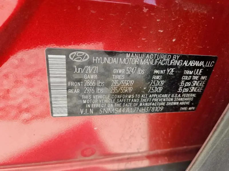 2022 HYUNDAI SANTA FE LIMITED  