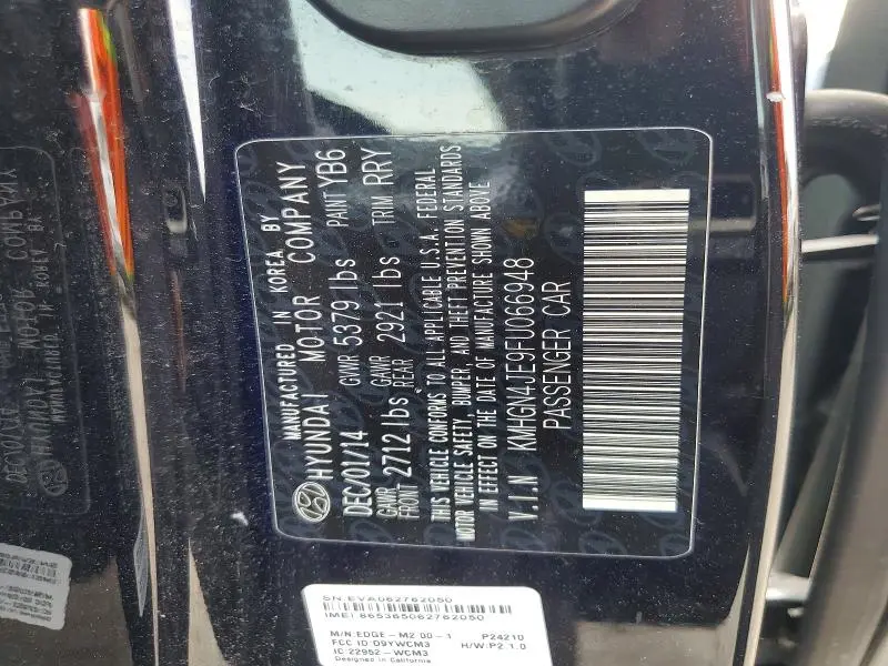 2015 HYUNDAI GENESIS 3.8L  