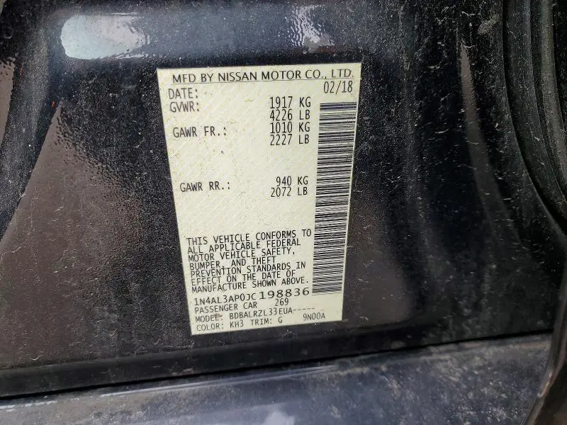 2018 NISSAN ALTIMA   