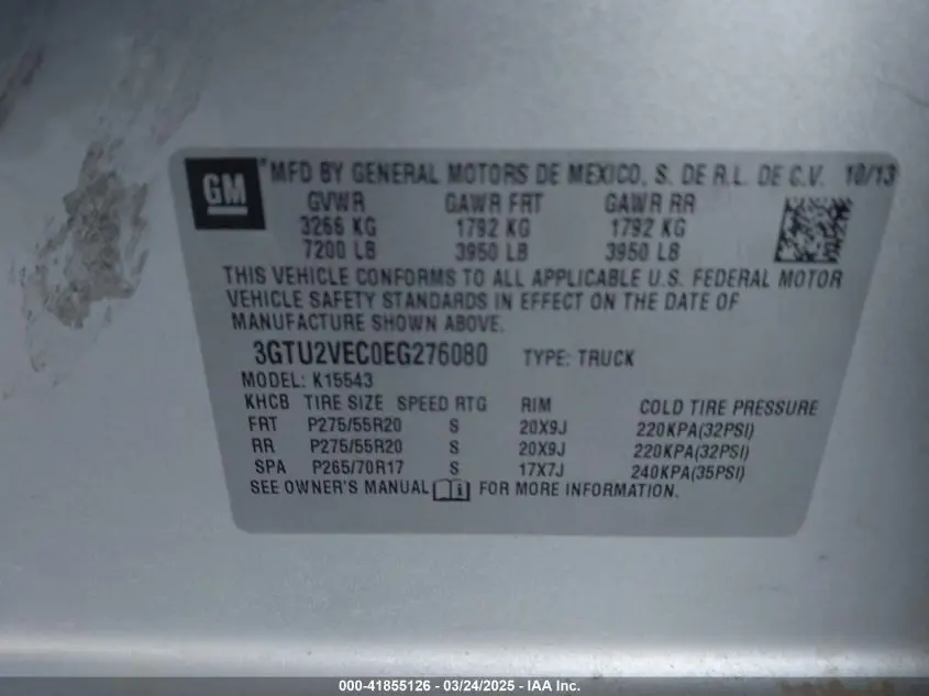 2014 GMC SIERRA 1500 SLT