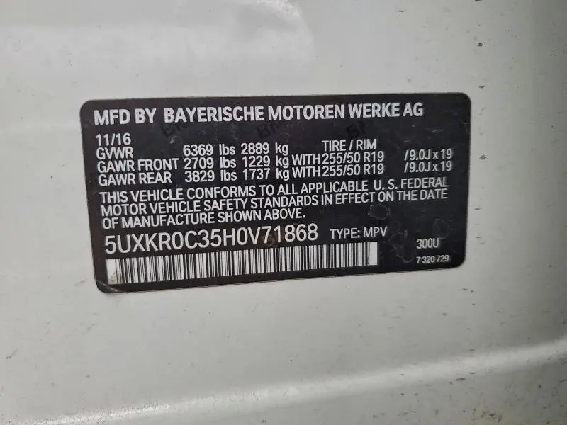 2017 BMW X5 XDRIVE35I  