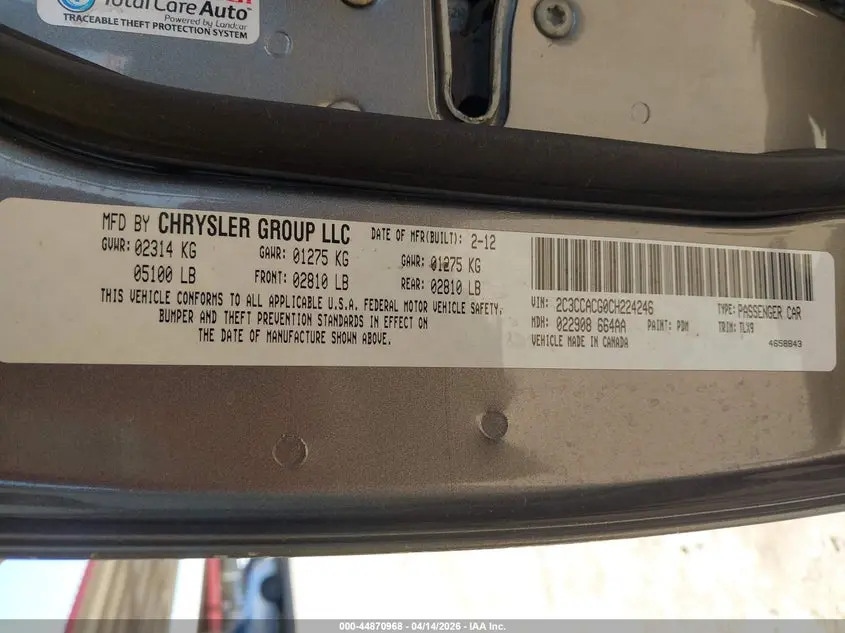 2012 CHRYSLER 300 LIMITED