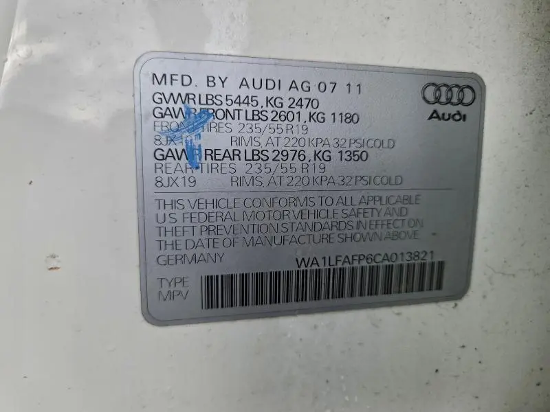 2012 AUDI Q5 PREMIUM PLUS  