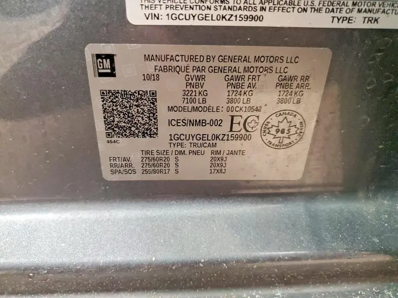 2019 CHEVROLET SILVERADO K1500 LTZ  