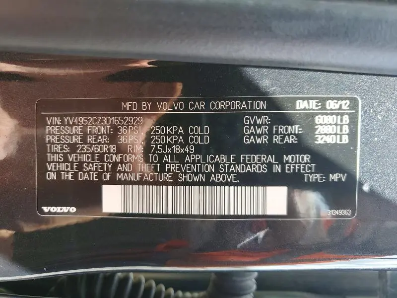2013 VOLVO XC90 3.2  