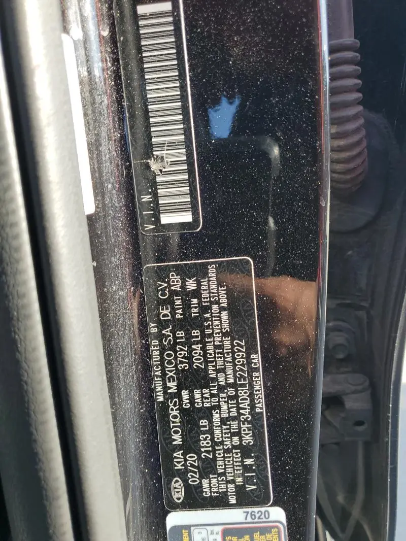 2020 KIA FORTE GT LINE  