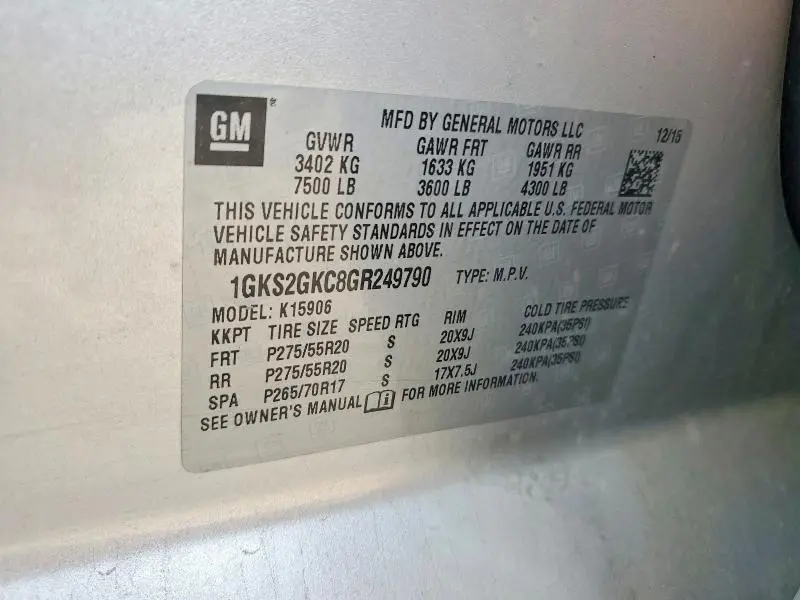 2016 GMC YUKON XL K1500 SLT  