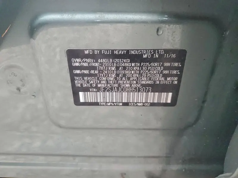 2017 SUBARU FORESTER 2.5I LIMITED  