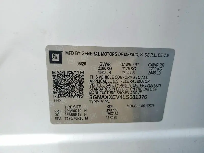 2020 CHEVROLET EQUINOX PREMIER  