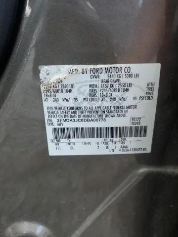2013 FORD EDGE SEL  