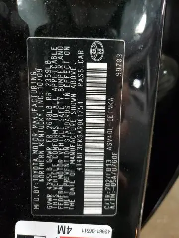 2010 TOYOTA CAMRY BASE  