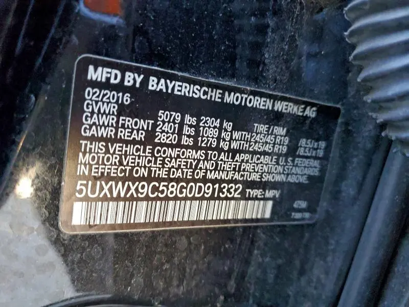 2016 BMW X3 XDRIVE28I  