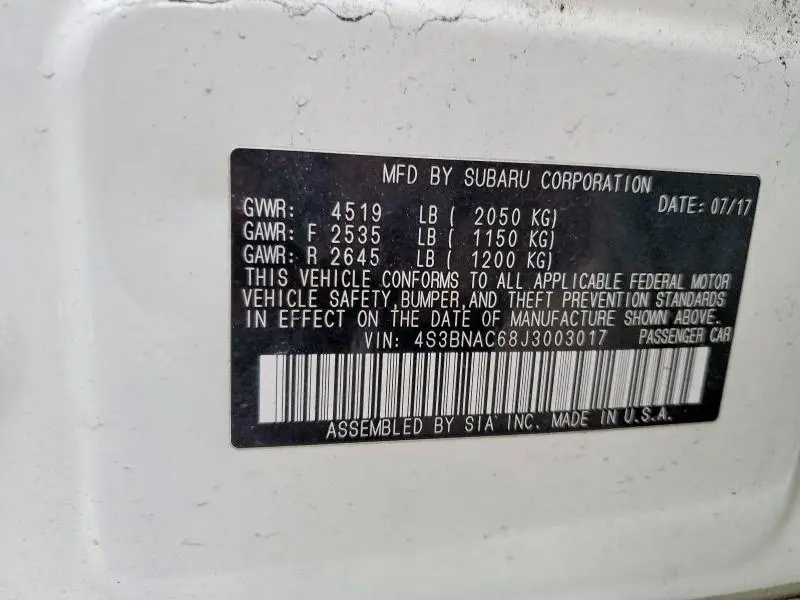 2018 SUBARU LEGACY 2.5I PREMIUM  