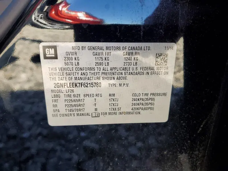 2015 CHEVROLET EQUINOX LS  