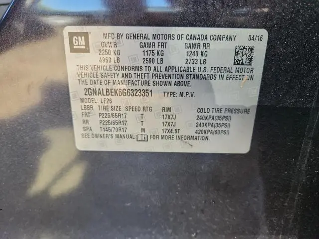 2016 CHEVROLET EQUINOX LS  