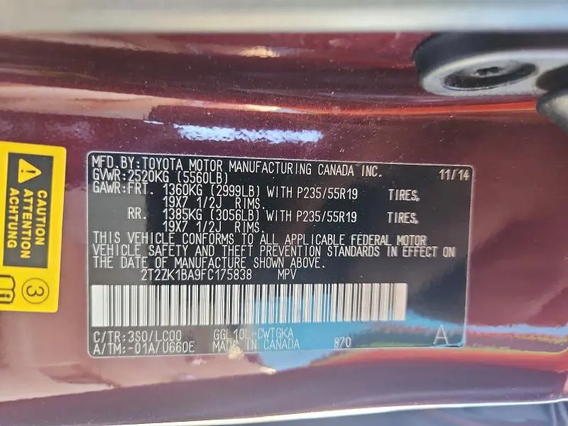 2015 LEXUS RX 350 BASE  