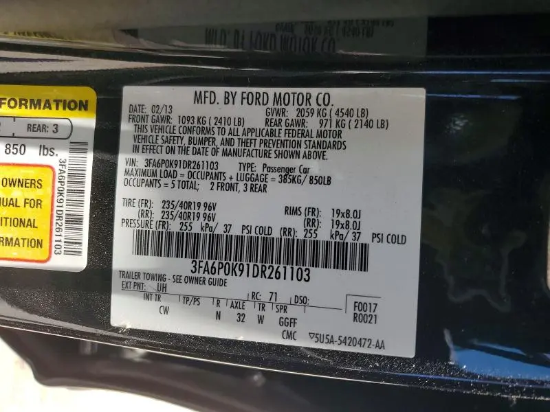 2013 FORD FUSION TITANIUM  