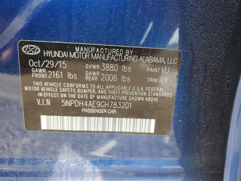 2016 HYUNDAI ELANTRA VALUE EDITION  