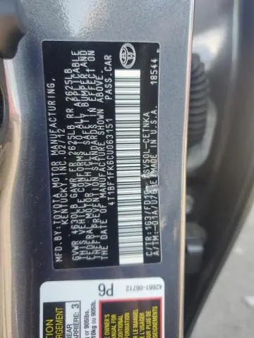 2012 TOYOTA CAMRY BASE  