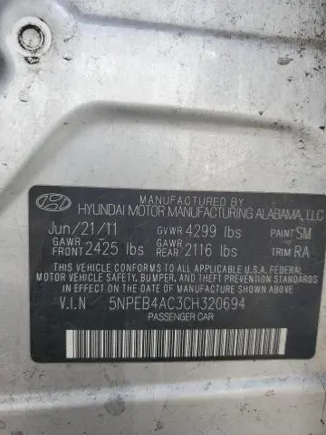 2012 HYUNDAI SONATA GLS  
