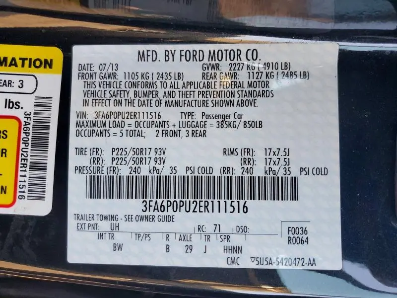 2014 FORD FUSION SE PHEV  