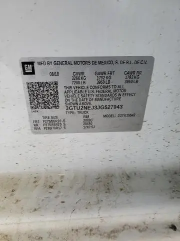 2018 GMC SIERRA K1500 SLT  