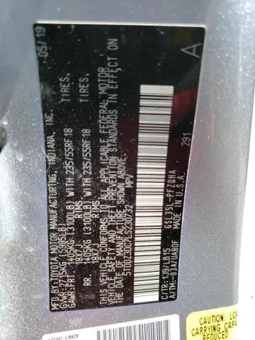 2020 TOYOTA SIENNA XLE  