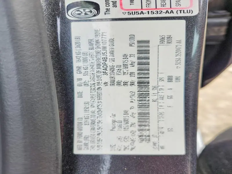 2018 FORD FIESTA SE  