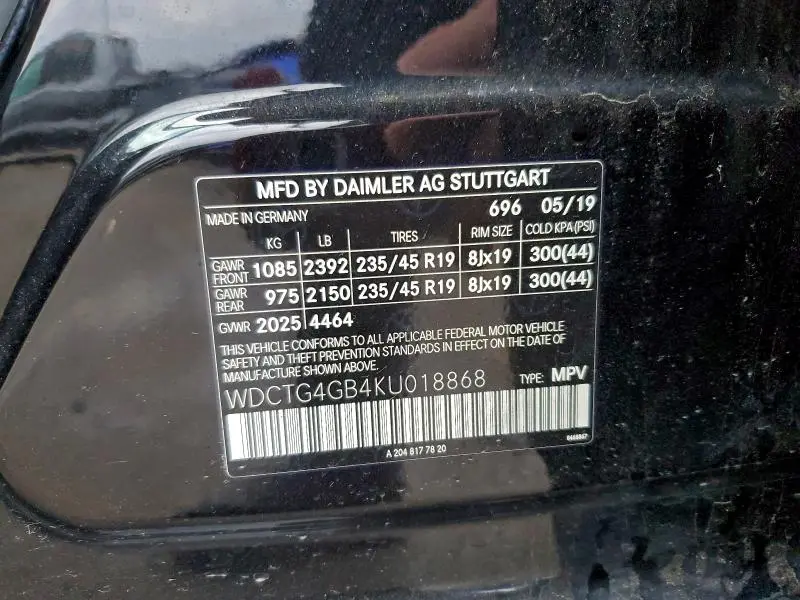 2019 MERCEDES-BENZ GLA 250 4MATIC  