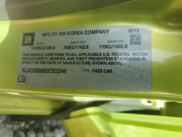 2013 CHEVROLET SPARK 1LT