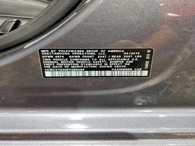 2015 VOLKSWAGEN PASSAT SEL  
