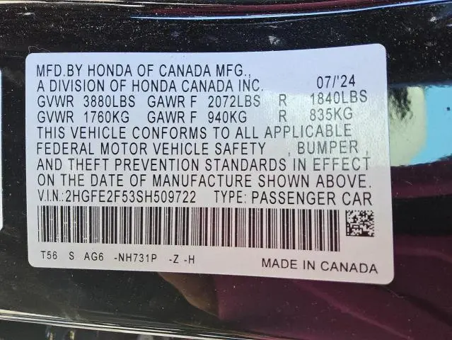 2025 HONDA CIVIC SPORT  