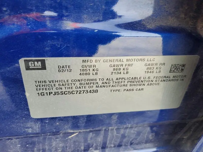 2012 CHEVROLET CRUZE ECO  