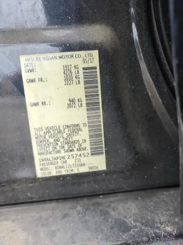 2017 NISSAN ALTIMA 2.5  