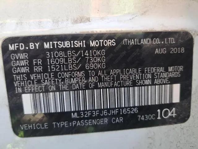 2018 MITSUBISHI MIRAGE G4 ES  