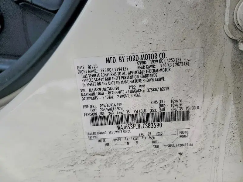 2020 FORD ECOSPORT S  