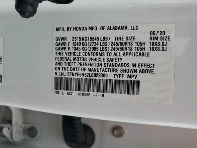 2020 HONDA PILOT EXL