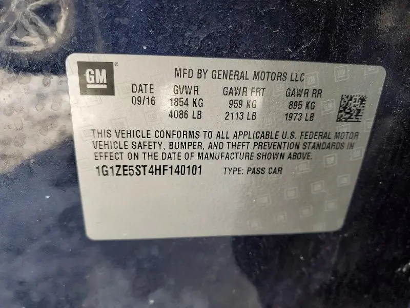 2017 CHEVROLET MALIBU LT  