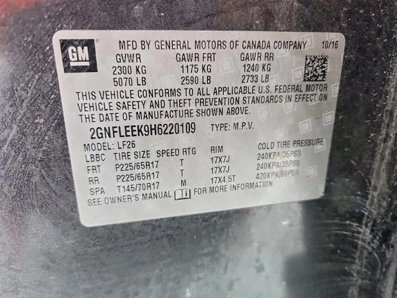 2017 CHEVROLET EQUINOX LS  