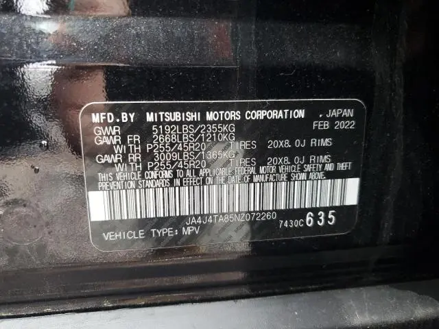 2022 MITSUBISHI OUTLANDER ES