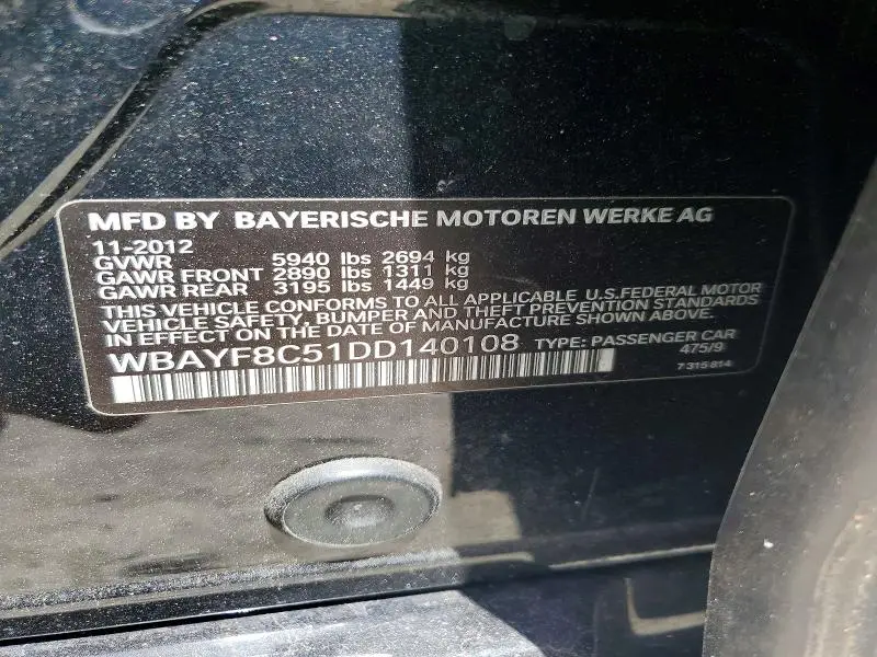 2013 BMW 750 LXI  