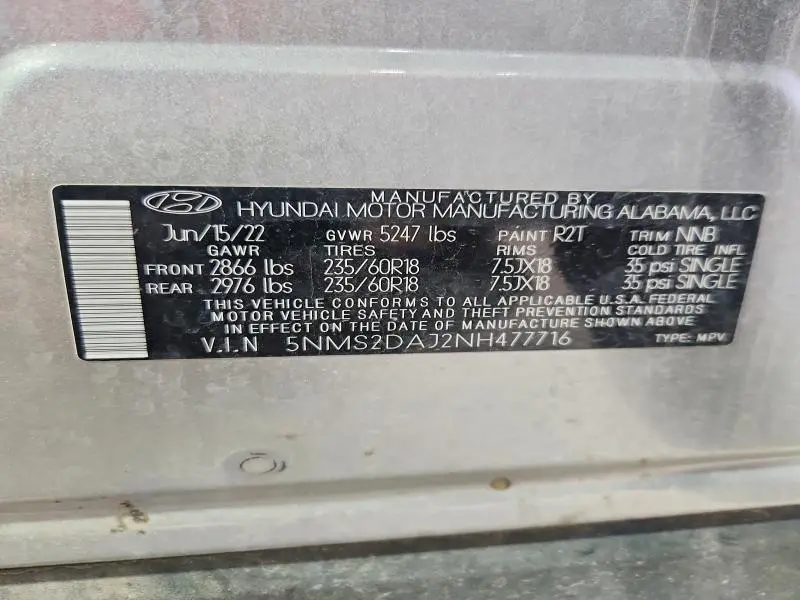 2022 HYUNDAI SANTA FE SEL  