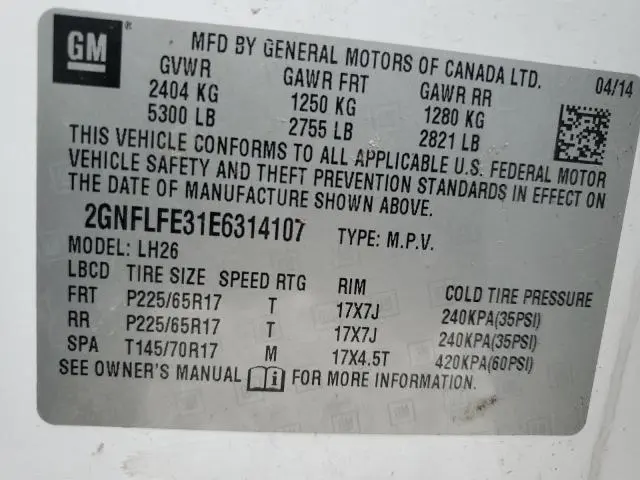 2014 CHEVROLET EQUINOX LT  