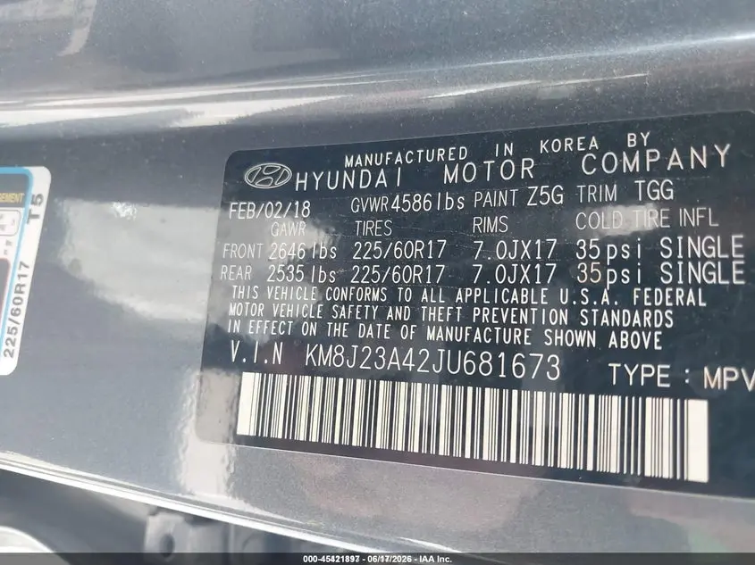 2018 HYUNDAI TUCSON SE