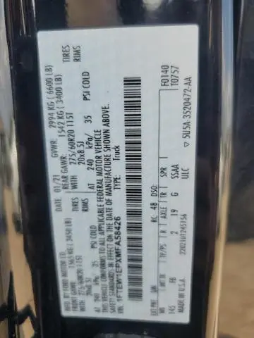 2021 FORD F150 SUPERCREW  