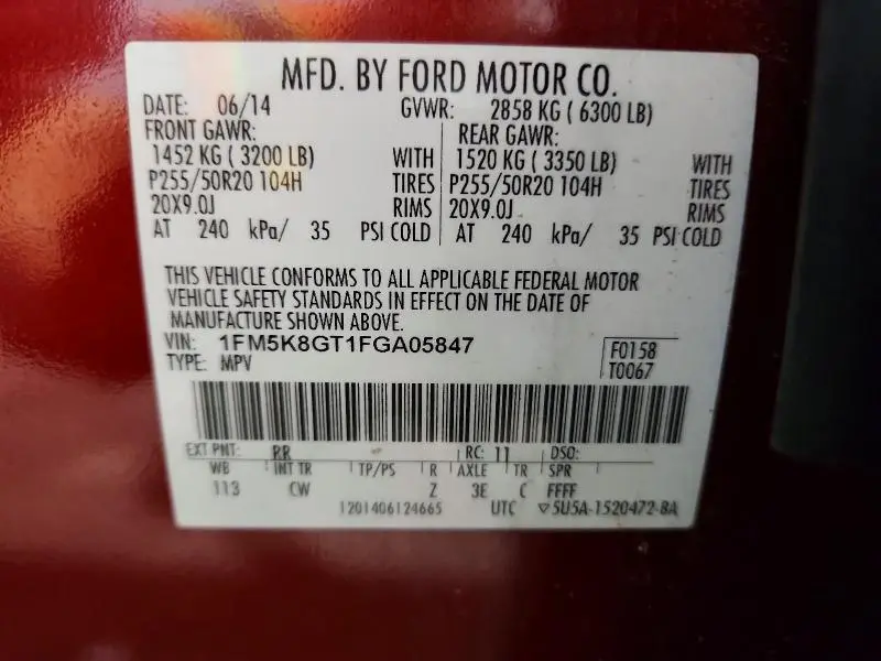 2015 FORD EXPLORER SPORT  