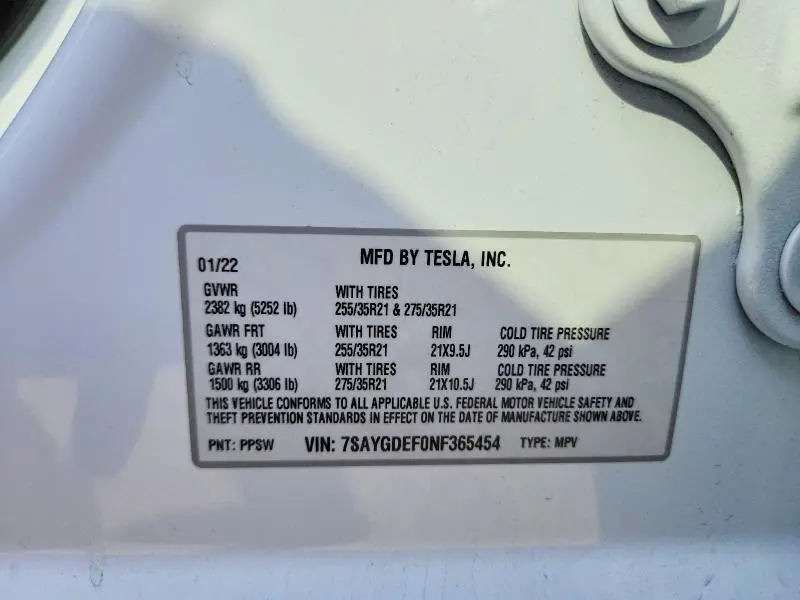 2022 TESLA MODEL Y   