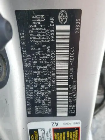 2011 TOYOTA AVALON BASE  